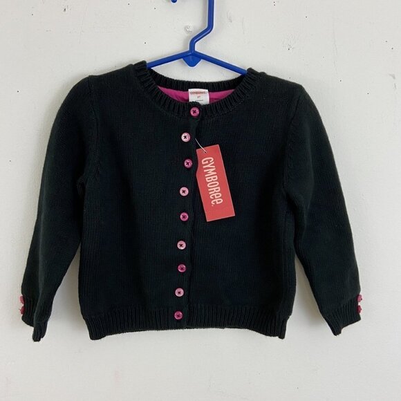 Gymboree Black Lined Cardigan Sweater 2T Double Layer NWT - Picture 1 of 5